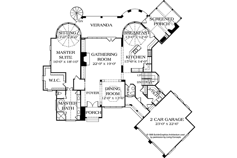 Home Plan - Floor Plan - Main Floor for European House Plan #453-543 - 3 bed, 3.5 bath