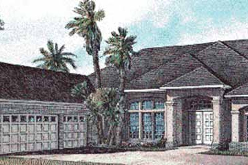 Dream House Plan - Mediterranean Exterior - Front Elevation Plan #17-3035