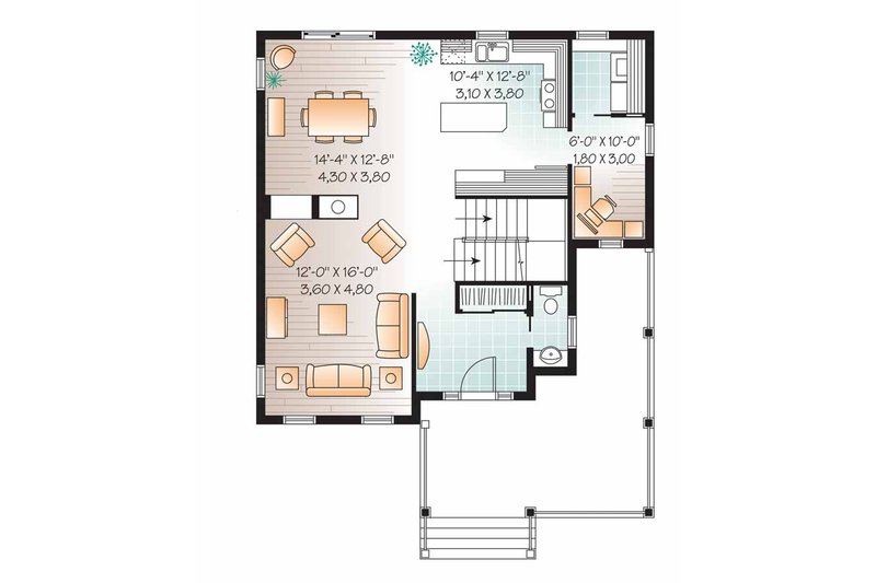 Home Plan - Floor Plan - Main Floor for Country House Plan #23-2549 - 3 bed, 1.5 bath