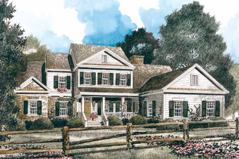 Home Plan - Exterior - Front Elevation 3 for Country House Plan #429-389 - 4 bed, 3.5 bath