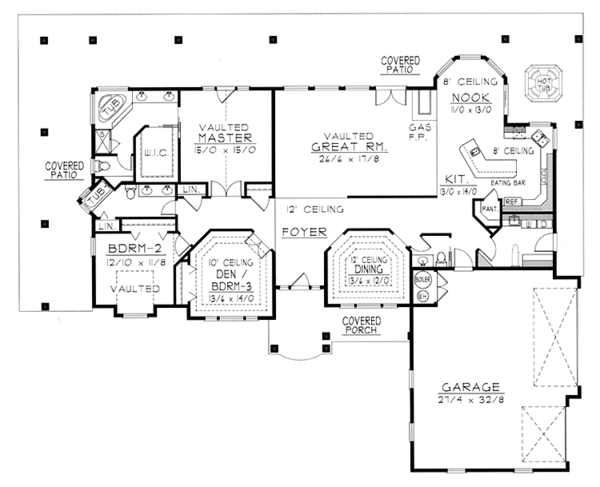 House Plan Design - Country Floor Plan - Main Floor Plan #1037-20