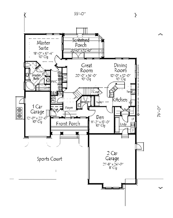 House Plan Design - Country Floor Plan - Main Floor Plan #1007-62