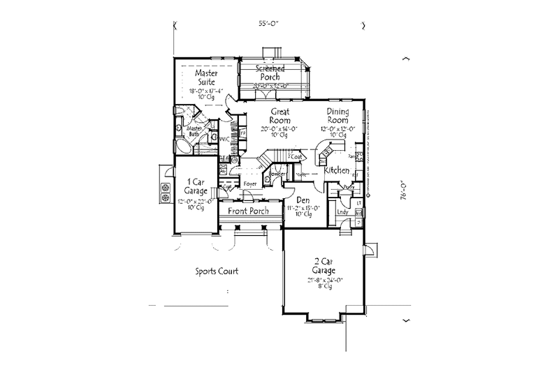 Home Plan - Floor Plan - Main Floor for Country House Plan #1007-62 - 4 bed, 3.5 bath