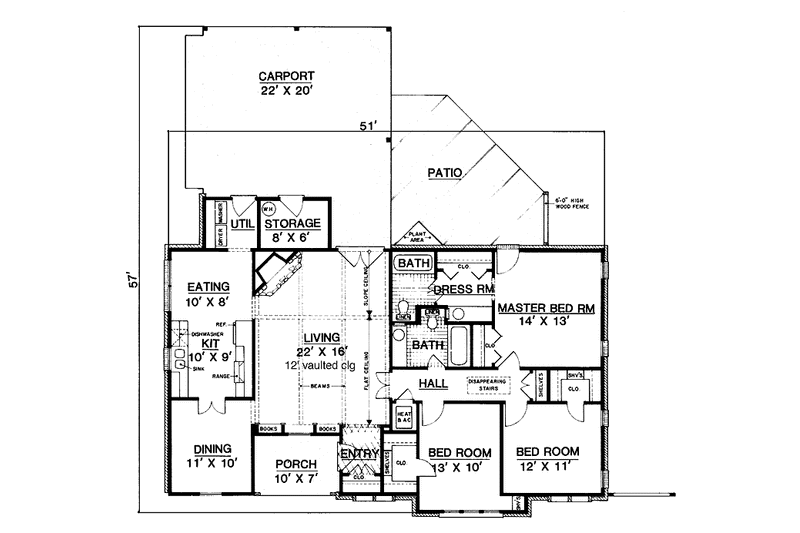 Home Plan - Floor Plan - Main Floor for Tudor House Plan #45-539 - 3 bed, 2 bath