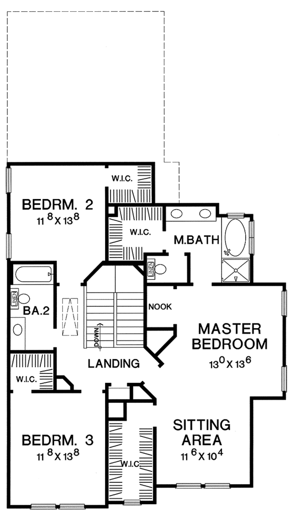 Dream House Plan - Country Floor Plan - Upper Floor Plan #472-365