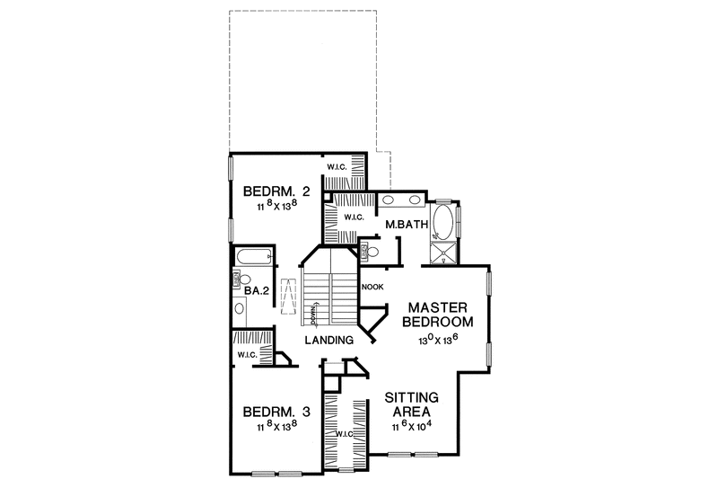 Dream House Plan - Floor Plan - Upper Floor for Country House Plan #472-365 - 5 bed, 4 bath