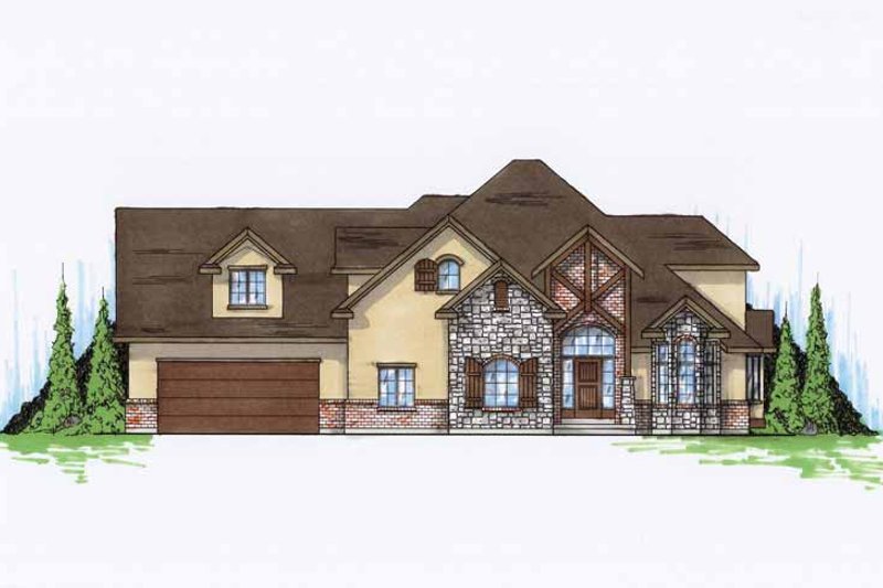 House Design - Tudor Exterior - Front Elevation Plan #945-77