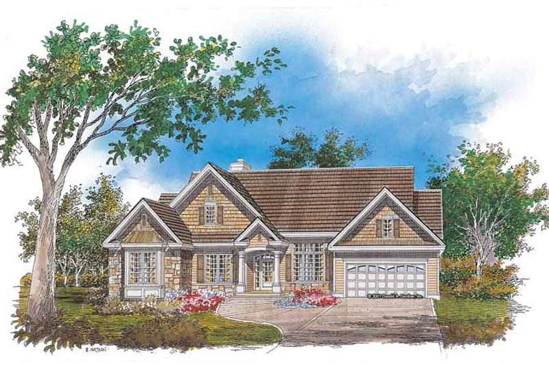 House Blueprint - Ranch Exterior - Front Elevation Plan #929-654
