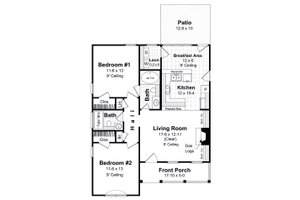 Floor Plan - Main Floor for Ranch House Plan #21-620 - 2 bed, 2 bath