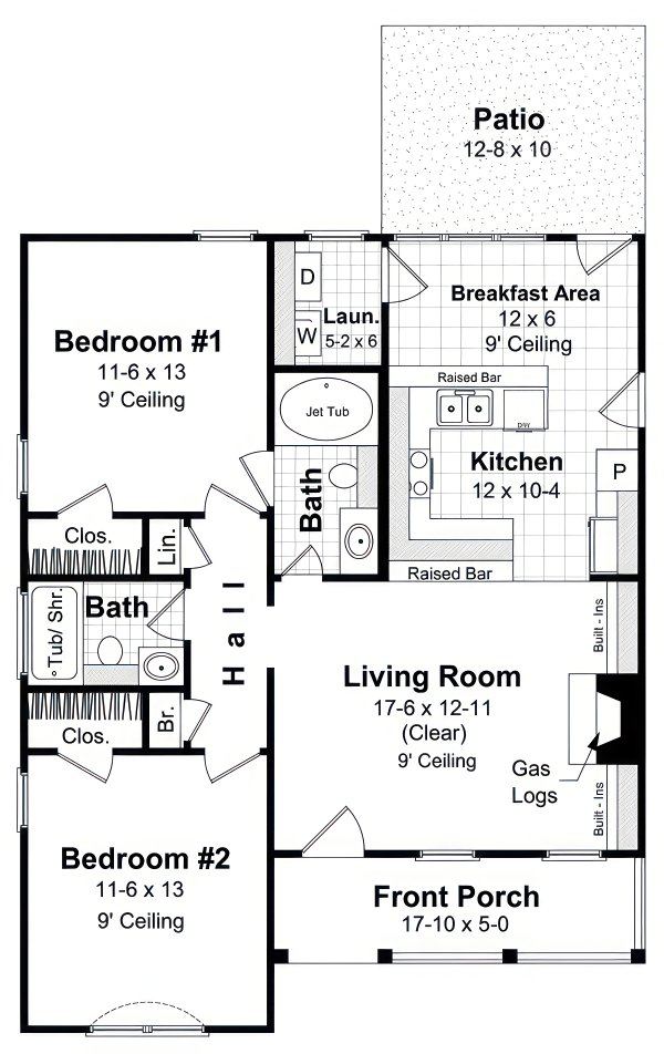 House Blueprint - Ranch Floor Plan - Main Floor Plan #21-620