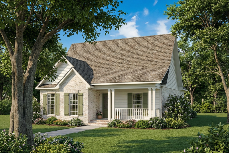 Traditional Style House Plan - 3 Beds 2 Baths 1490 Sq/Ft Plan #17-126 Exterior