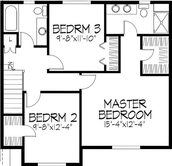 House Plan Design - Colonial Floor Plan - Upper Floor Plan #51-803