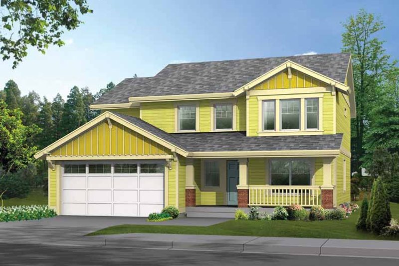 Home Plan - Exterior - Front Elevation 3 for Craftsman House Plan #569-20 - 4 bed, 2.5 bath