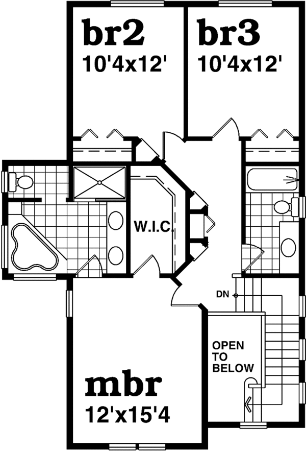 House Plan Design - Craftsman Floor Plan - Upper Floor Plan #47-1024