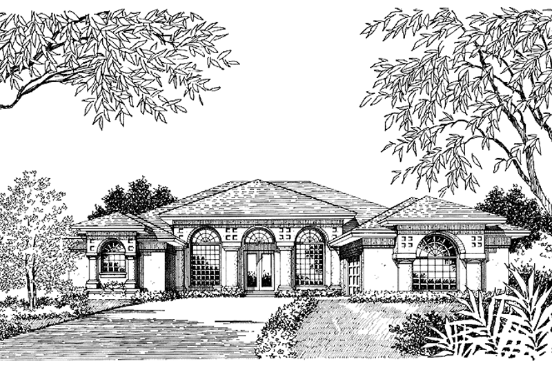 Architectural House Design - Mediterranean Exterior - Front Elevation Plan #417-732