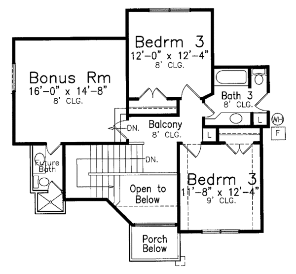 Home Plan - Traditional Floor Plan - Upper Floor Plan #52-283