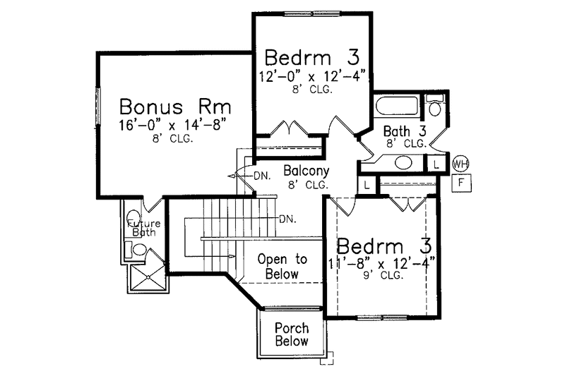 Dream House Plan - Floor Plan - Upper Floor for Traditional House Plan #52-283 - 3 bed, 2.5 bath