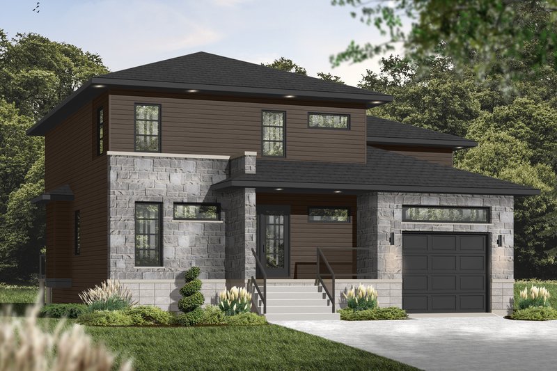 Home Plan - Exterior - Front Elevation 4 for Contemporary House Plan #23-2545 - 3 bed, 2.5 bath