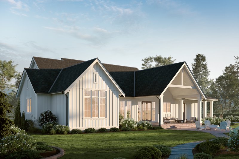 Dream House Plan - Exterior - Rear Elevation 1 for Farmhouse House Plan #1114-118 - 3 bed, 2.5 bath