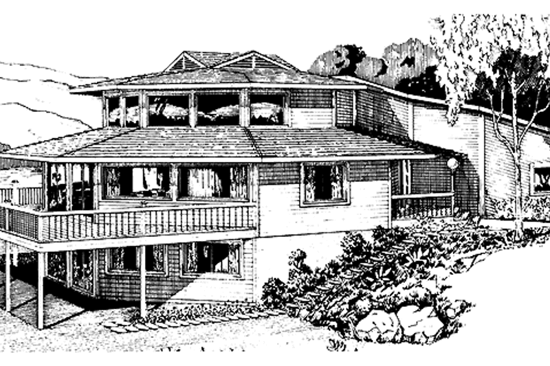 Home Plan - Exterior - Rear Elevation for Contemporary House Plan #320-825 - 2 bed, 2 bath