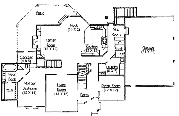 Architectural House Design - Traditional Floor Plan - Main Floor Plan #945-53
