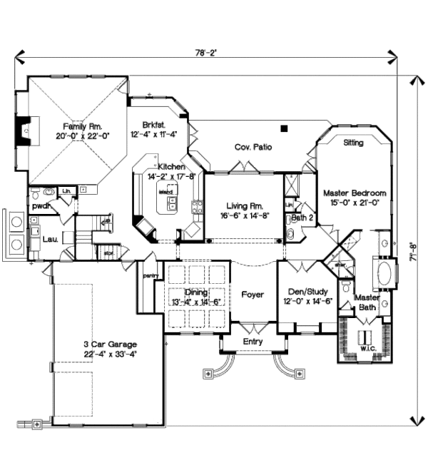 European Floor Plan - Main Floor Plan #135-173