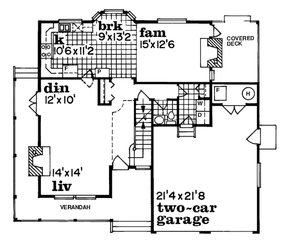 House Blueprint - Country Floor Plan - Main Floor Plan #47-814