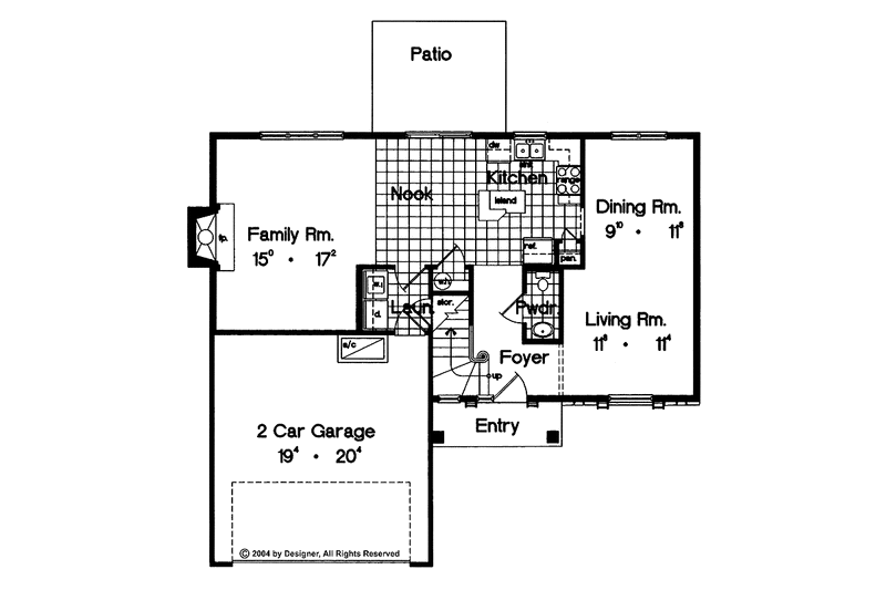 Home Plan - Floor Plan - Main Floor for Country House Plan #417-600 - 4 bed, 2.5 bath