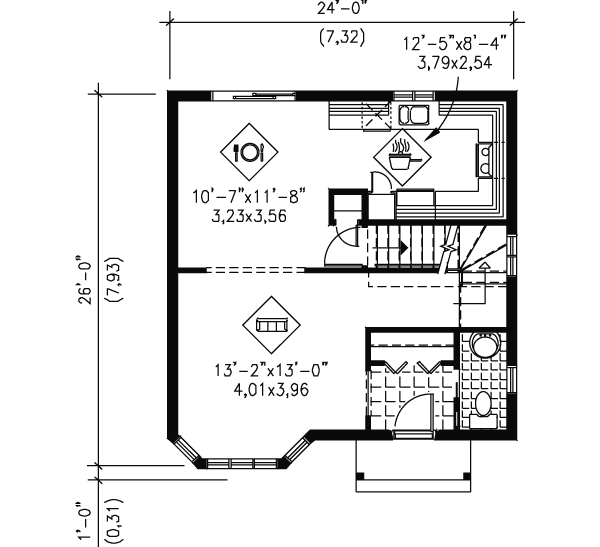 Farmhouse Floor Plan - Main Floor Plan #25-4053