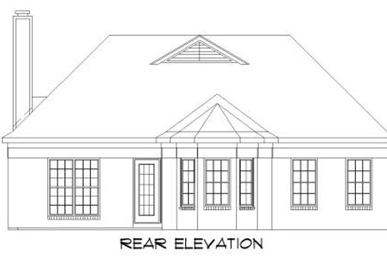 Exterior - Rear Elevation for Traditional House Plan #424-163 - 3 bed, 2 bath