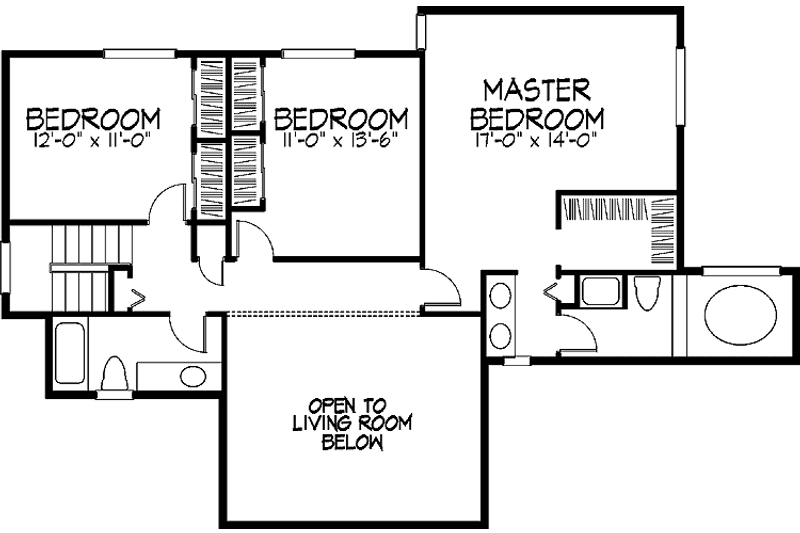 Dream House Plan - Floor Plan - Upper Floor for Contemporary House Plan #320-791 - 3 bed, 2.5 bath