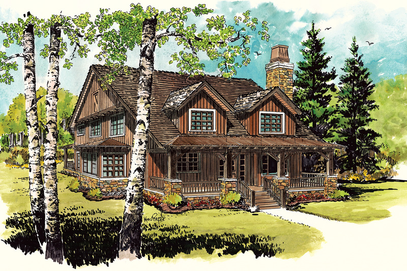 Cabin Style House Plan - 3 Beds 2 Baths 1825 Sq/Ft Plan #942-33