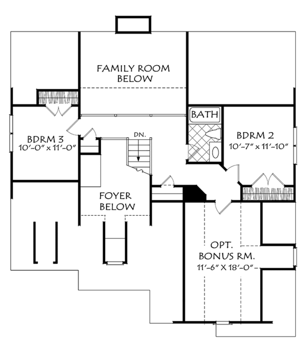 Home Plan - Colonial Floor Plan - Upper Floor Plan #927-973