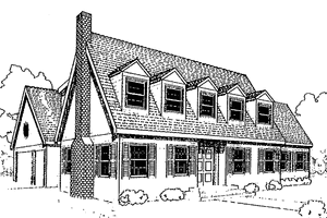 Exterior - Front Elevation 3 for Colonial House Plan #60-711 - 4 bed, 3 bath