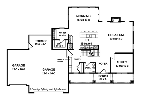 Home Plan - Traditional Floor Plan - Main Floor Plan #1010-158