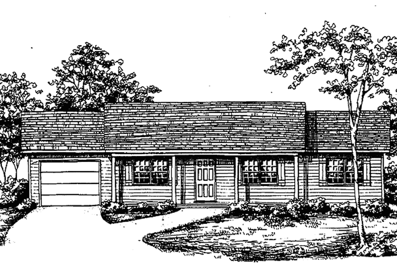 Architectural House Design - Country Exterior - Front Elevation Plan #30-237
