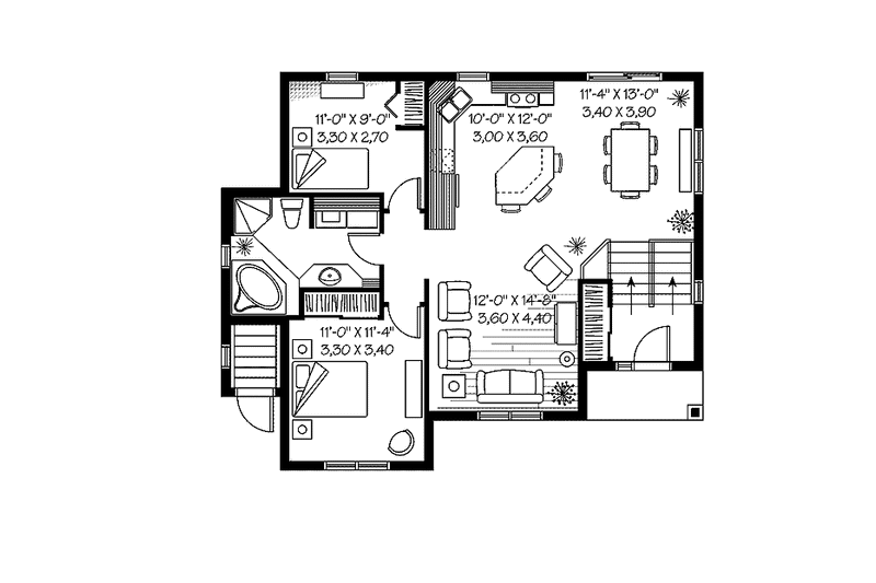 Dream House Plan - Floor Plan - Main Floor for Traditional House Plan #23-2439 - 4 bed, 2 bath
