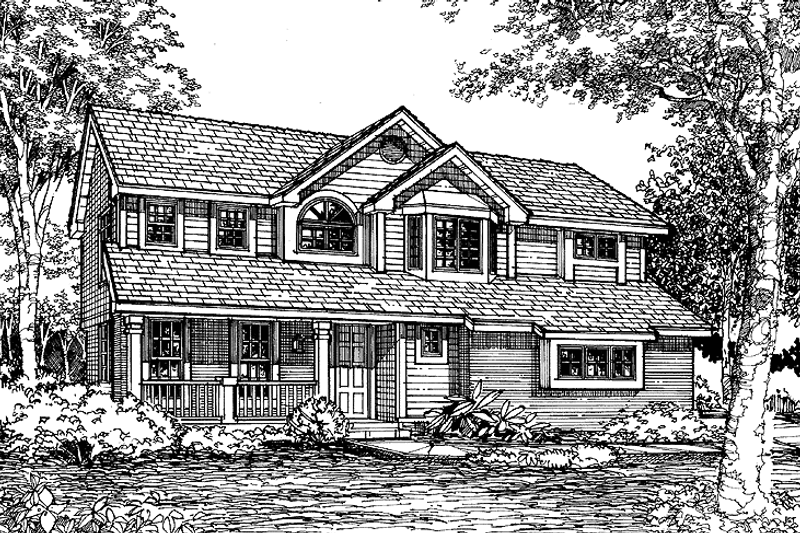 Architectural House Design - Country Exterior - Front Elevation Plan #320-614