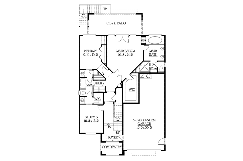 House Blueprint - Floor Plan - Main Floor for Contemporary House Plan #132-429 - 5 bed, 4 bath