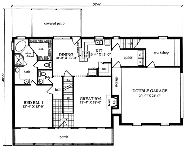 House Plan Design - Country Floor Plan - Main Floor Plan #42-684