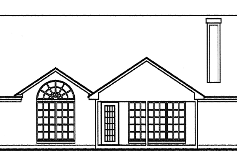 Home Plan - Exterior - Rear Elevation for Country House Plan #42-484 - 3 bed, 2 bath