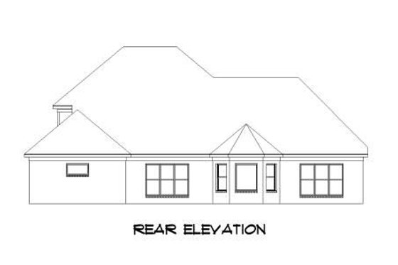 Exterior - Rear Elevation for Colonial House Plan #424-7 - 4 bed, 4.5 bath