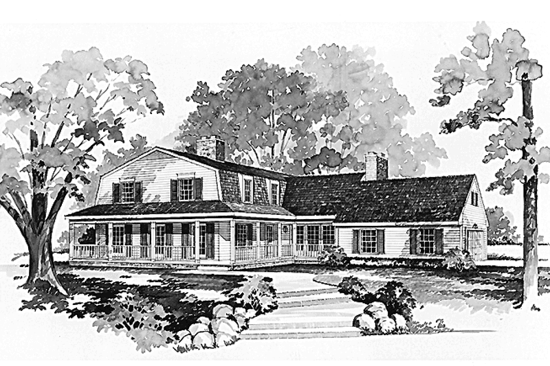 Architectural House Design - Colonial Exterior - Front Elevation Plan #72-773
