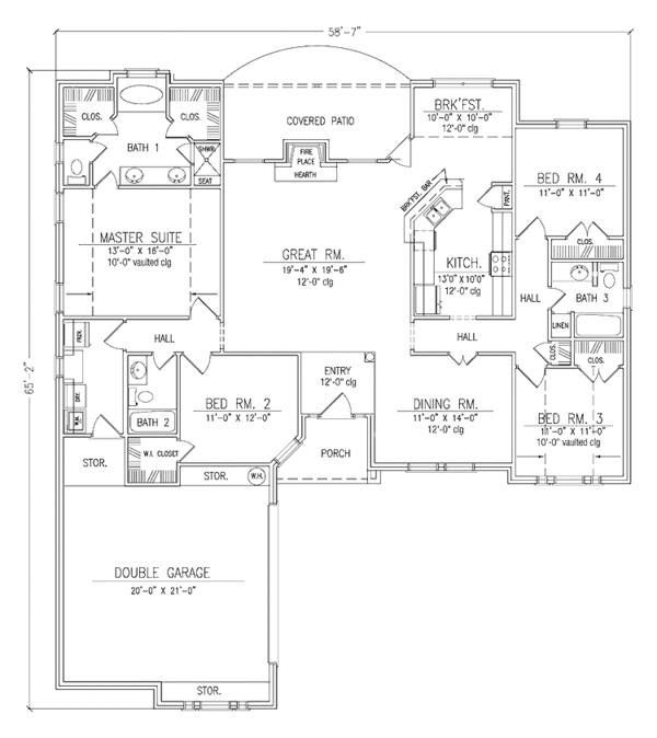 Home Plan - Traditional Floor Plan - Main Floor Plan #42-624