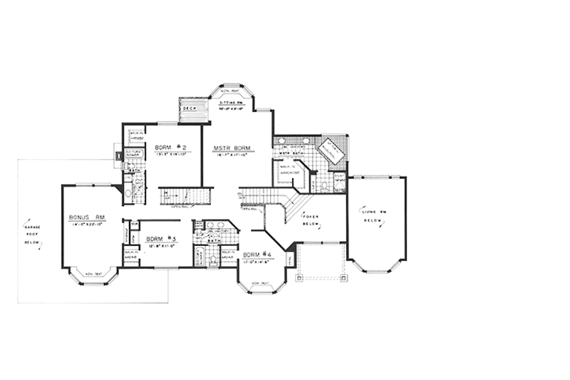 House Blueprint - Floor Plan - Upper Floor for Traditional House Plan #303-469 - 4 bed, 3.5 bath