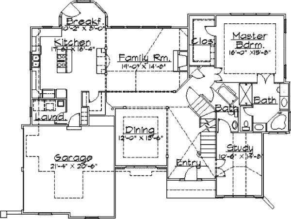 House Blueprint - European Floor Plan - Main Floor Plan #31-109