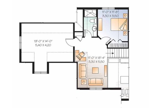 Floor Plan - Upper Floor for Traditional House Plan #23-2546 - 2 bed, 2.5 bath