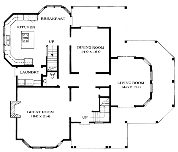 Dream House Plan - Victorian Floor Plan - Main Floor Plan #1014-40