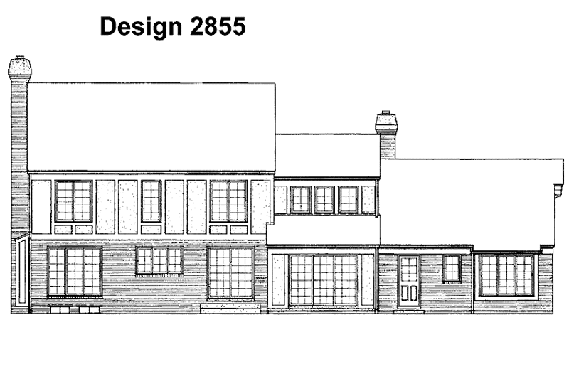 Dream House Plan - Exterior - Rear Elevation for Tudor House Plan #72-755 - 4 bed, 2 bath