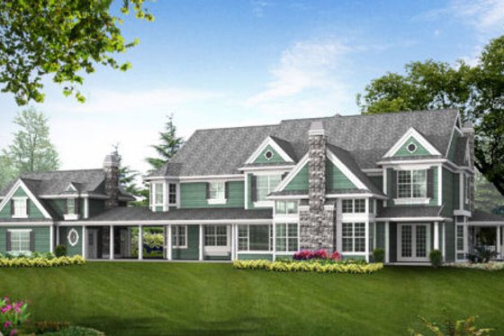 Exterior - Rear Elevation for Country House Plan #132-180 - 4 bed, 4.5 bath
